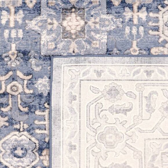 Pasargad Amadeus Design Power Loom 9x12 Area Rug Blue & Ivory (NWT) - Picture 3 of 4